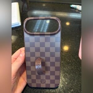 OPI Checkered Phone Case - Black and Brown